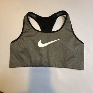 Nike set‎ 2 Pk Sports Bra Black And Gray Size M Longline Gym Workout Support